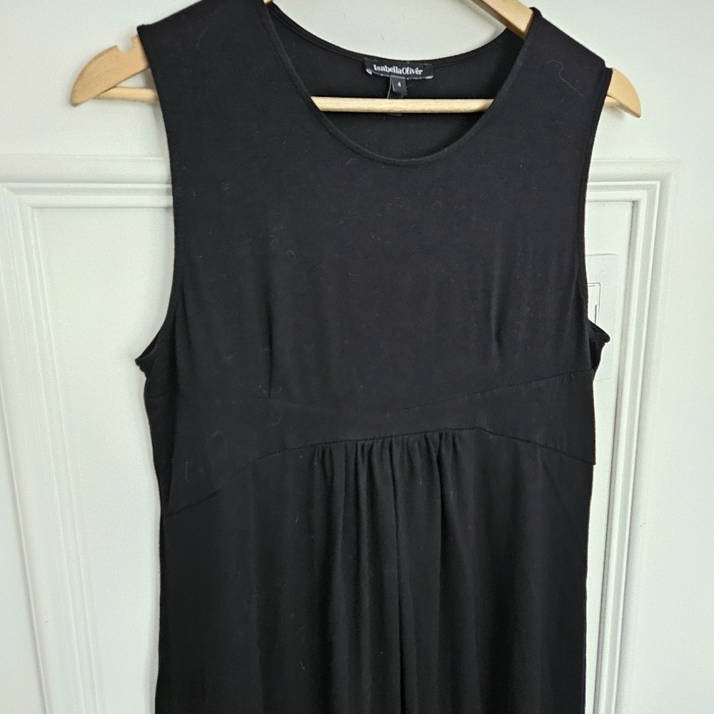 Isabella Oliver maternity dress black stretch knit - Picture 2 of 7